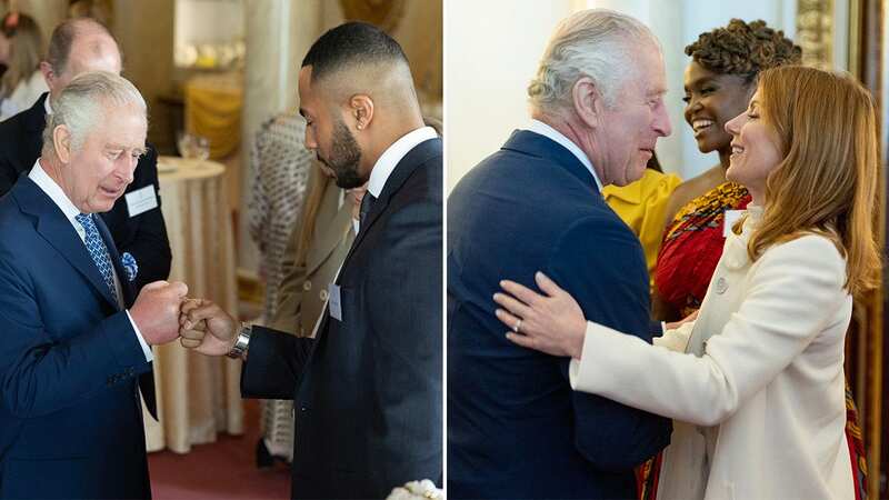 King Charles fist bumps TV presenter and former Strictly contestant Tyler West (Image: PA)
