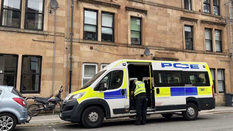 Police remained at the scene today