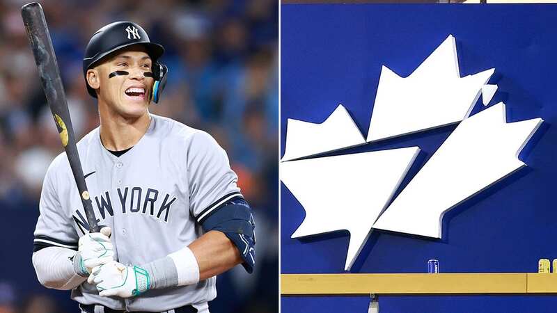 Aaron Judge broke the WestJet sign at Rogers Centre against the Toronto Blue Jays (Image: Getty Images)