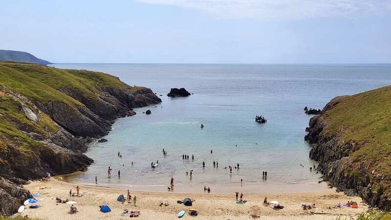 The sheltered beach is ideal for sunbathing and swimming - but isn