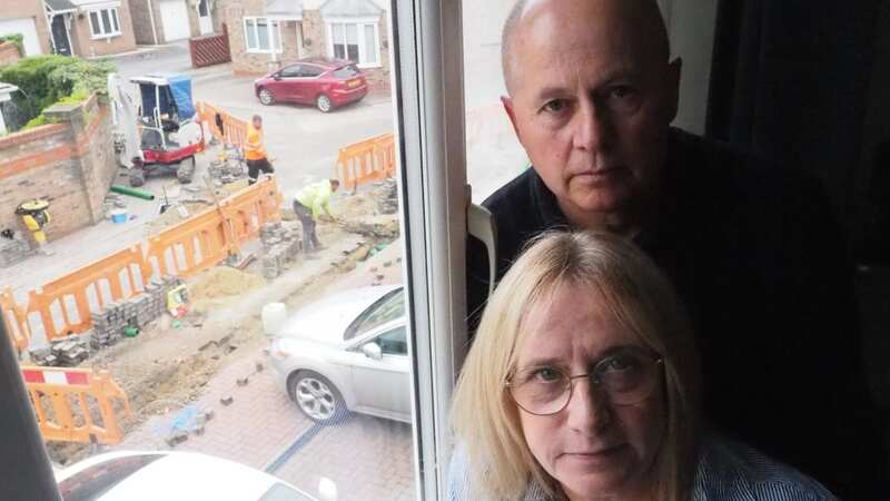 Julie and Phil Bainton were upset with the work carried out on their street (Image: Richard Addison/MEN Media)