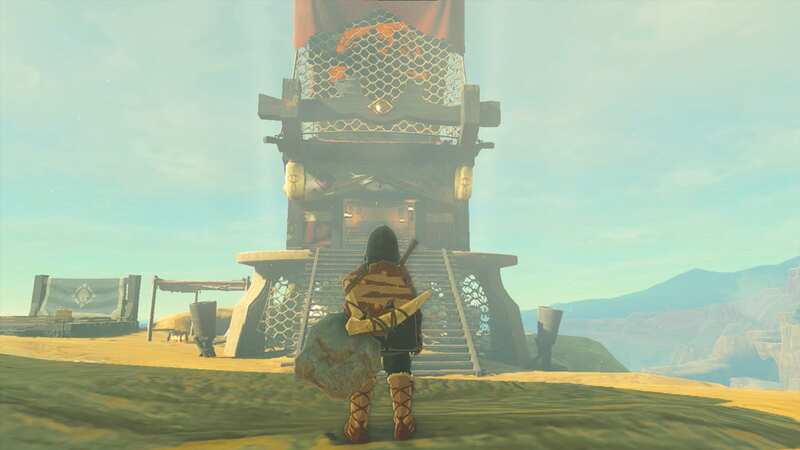 Offer Sawson a hand by helping him reach the Gerudo Valley Skyview Tower in need of fixing. (Image: Nintendo)