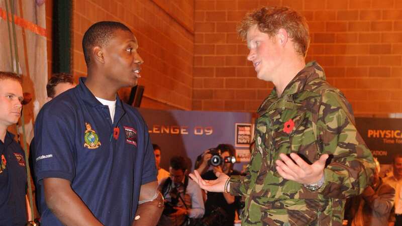 Ben McBean talks to Prince Harry at an event after their service (Image: The Daily Mirror)