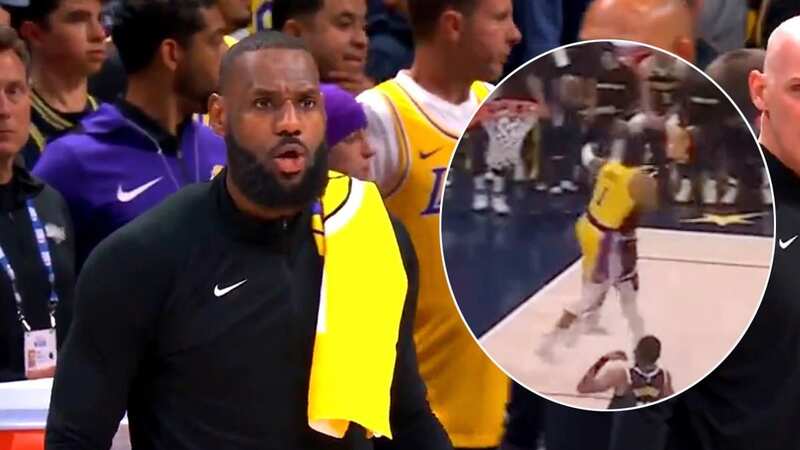 LeBron James vented his frustrations at the call on the sidelines (Image: Twitter@https://twitter.com/DiamondDogzzz)
