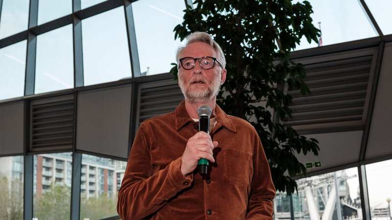 Billy Bragg speaks at the event