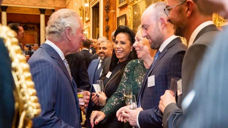 Co-founder of Watermans UK, Gail Waterman, meeting King Charles III at Buckingham Palace (Image: Alex Lloyd)