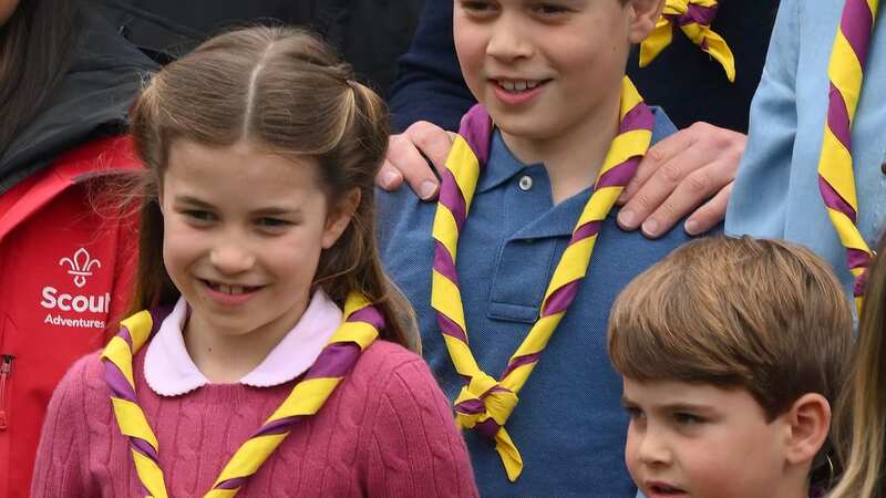 George, Charlotte and Louis were seen to be mirroring their parents