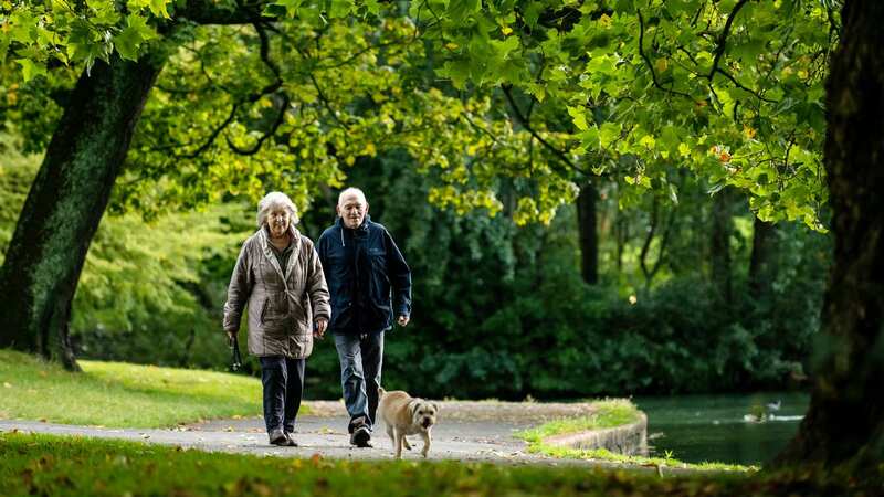 Spending time with loved ones topped the list of everyday pleasures, with going for long walks also ranking highly (Image: SWNS)