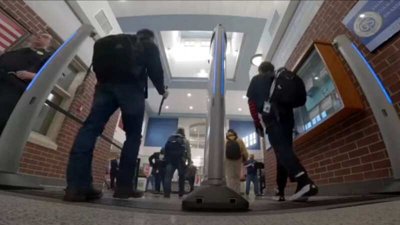 Evolv Technology uses AI weapons scanners in place of traditional metal scanners to detect weapons being brought into schools (Image: EVOLV)