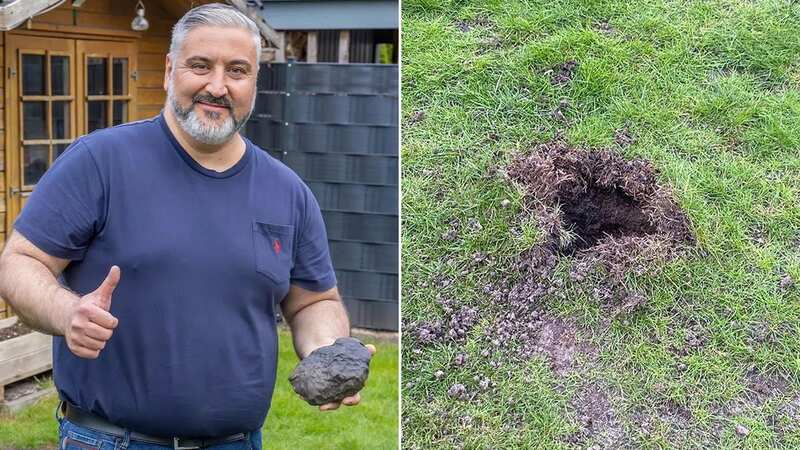 The enormous rock landed in his back garden (Image: CEN)