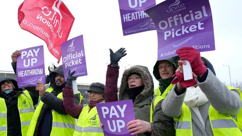 Unite workers at Heathrow Airport are striking again (Image: Kirsty Wigglesworth/AP/REX/Shutterstock)