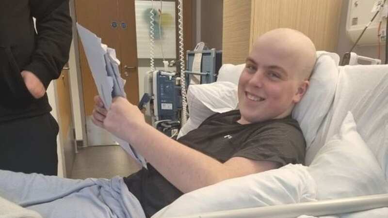 Kieran during a treatment session in hospital after being diagnosed with Ewing Sarcoma (Image: edinburghlive)