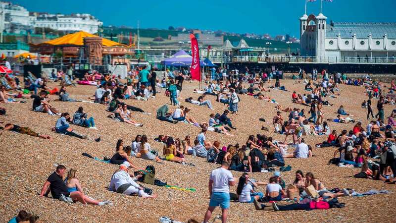 A busy Brighton beach ahead of the bank holiday weekend (Image: Adam Gerrard / Daily Mirror)