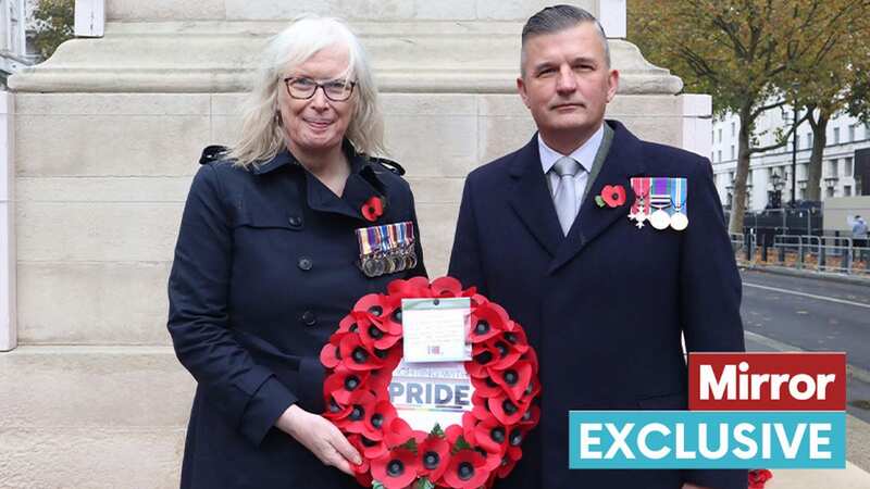 Ex-Naval officer Craig Jones (R) who chairs campaign group Fighting with Pride, and former RAF officer Caroline Paige (L)