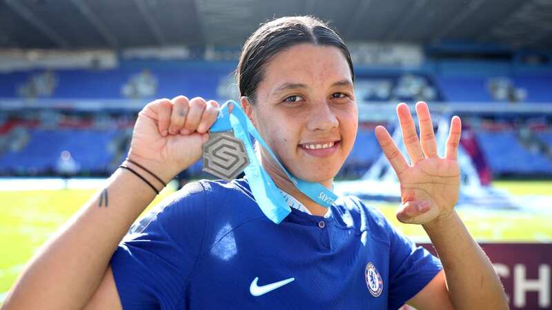 Sam Kerr scored twice as Chelsea won the WSL title