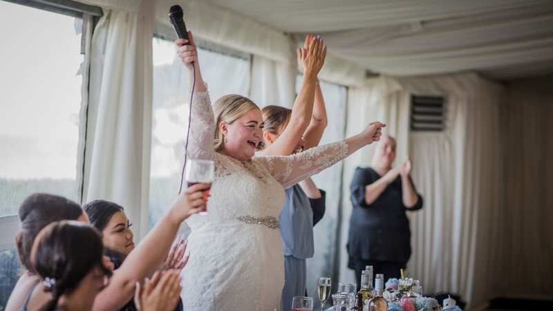 Kayley Stead on her wedding day after her groom walked away (Image: Neil Jones Photography / SWNS)