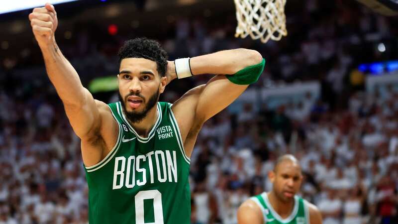 Derrick White scored a buzzer-beating bucket for the Boston Celtics against the Miami Heat (Image: Mike Ehrmann/Getty Images)