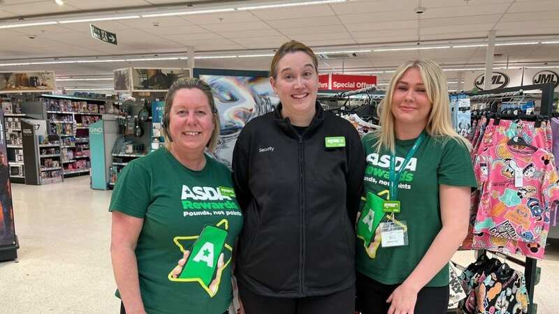 Colleagues Laura Black, Holly Sim and Clare Hopps worked quickly to help the tot after he fell ill in the store (Image: Asda)