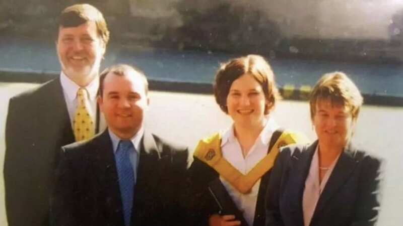 Katie McPherson (centre right) with her mum, dad, and brother at her graduation (Image: edinburghlive WS)