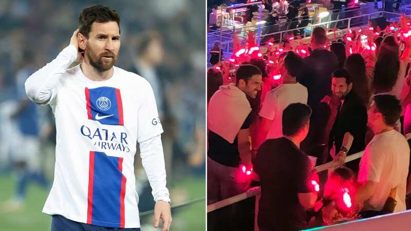 Lionel Messi and Cesc Fabregas went to a Coldplay gig in Barcelona (Image: Twitter / @Ryuste97)
