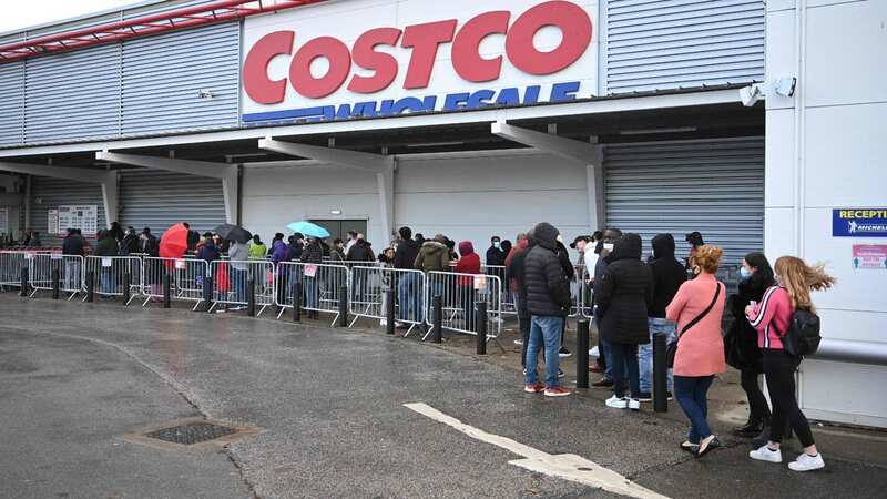 Shoppers queue outside Costco Wholesale (Image: AFP via Getty Images)