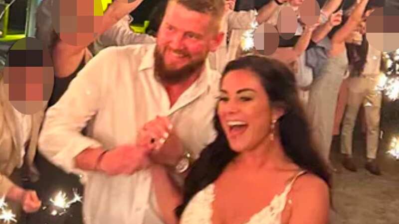 Aric Hutchinson and Samantha Miller had just left their wedding reception (Image: GoFundMe)