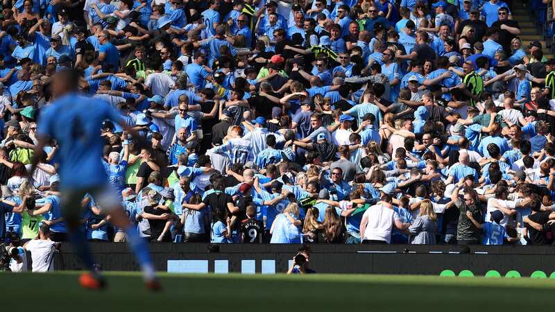 Manchester City fans celebrate during their win over Chelsea. (Image: Getty Images)