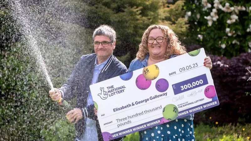 Liz and George Galloway won £300,000 on a scratchcard (Image: Glasgow Live WS)
