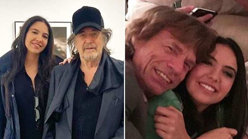 Noor Alfallah with Al Pacino on the left and Mick Jagger on the right (Image: Instagram)