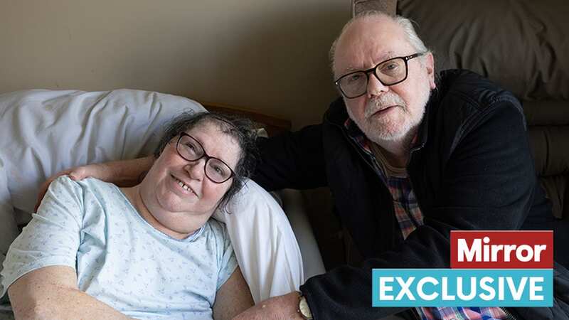 Jane at care home with Colin, her husband of 48 years (Image: Tim Merry/Daily Mirror)