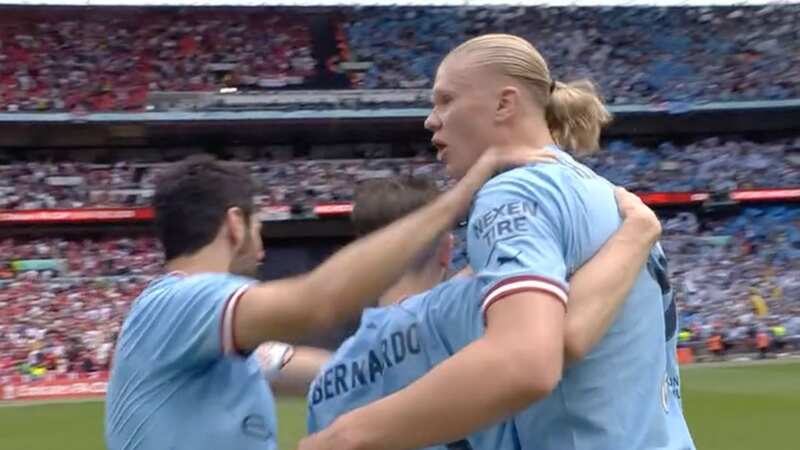 Erling Haaland shifted his focus seconds after the FA Cup final (Image: BBC)