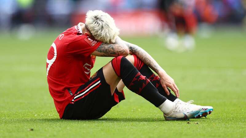 Garnacho was devastated after the defeat at Wembley (Image: Getty Images)