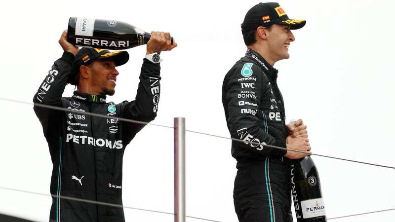 Lewis Hamilton and George Russell finished on the podium in Barcelona (Image: Getty Images)