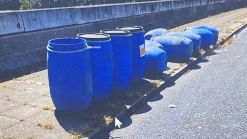 The barrels were found dumped on the side of the road in Beckton last Thursday (Image: Newham Council)