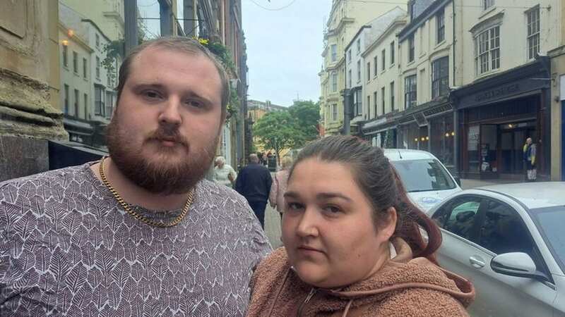 Couple Matthew Lawson and Sophie Shipley on St Nicholas Street in Scarborough (Image: Samuel Port)