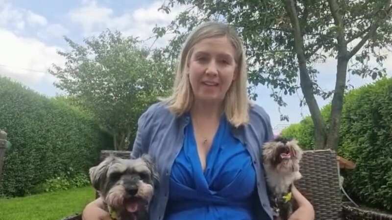 Tory MP Andrea Jenkyns with her two miniature schnauzers Gerturde and Godiva (Image: andreajenkyns/Twitter)