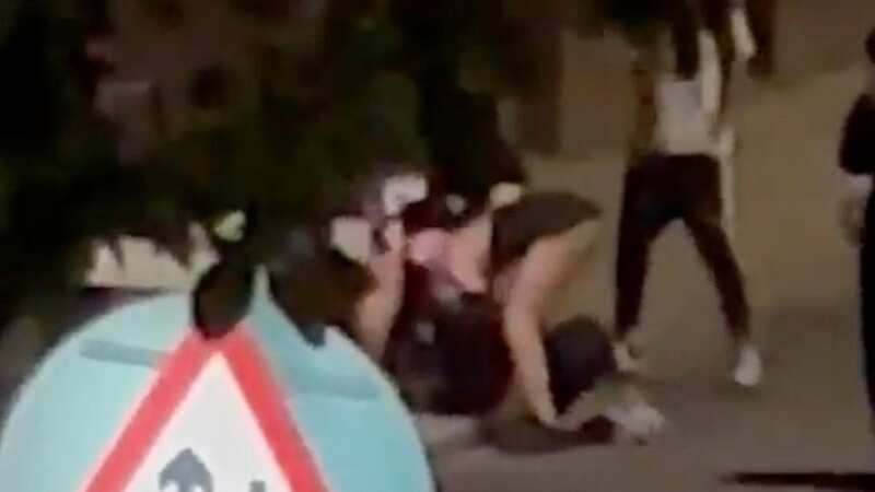 Moment street fight breaks out as homeowners 
