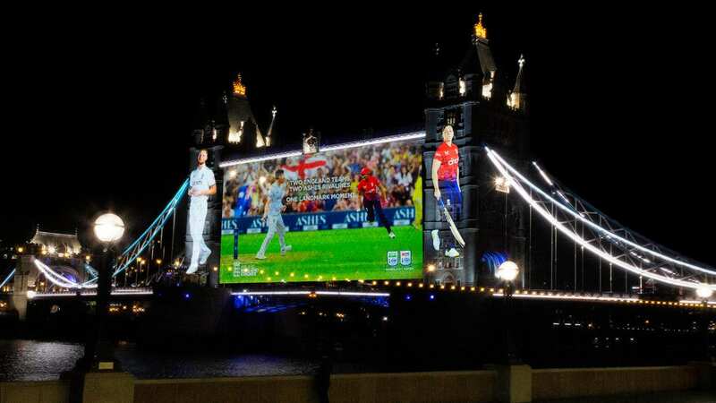 Ben Stokes and Heather Knight have been projected onto Tower Bridge (Image: Handout)