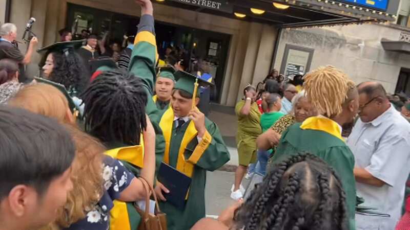 Chilling video captures moment shots are fired at graduation leaving two dead