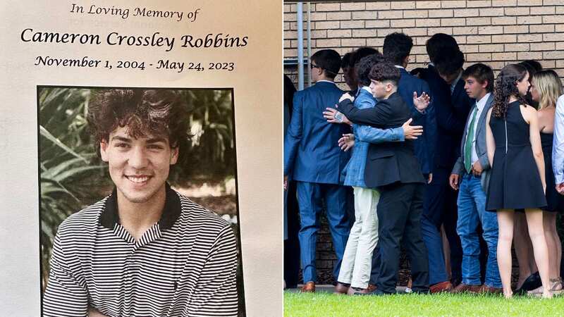 People gathered to say their goodbyes to the teen (Image: MEGA)