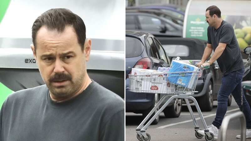 Danny Dyer was spotted stocking up on all the essentials – loo roll and beer – ahead of tonight’s European Cup Final in Prague between Fiorentina and his beloved team, West Ham (Image: UniquePictures)