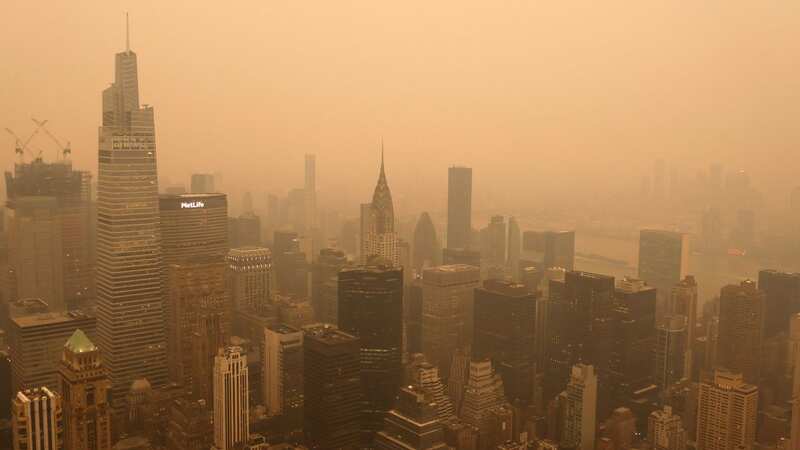 The smog covered New York in a post-apocalyptic haze (Image: Getty Images)