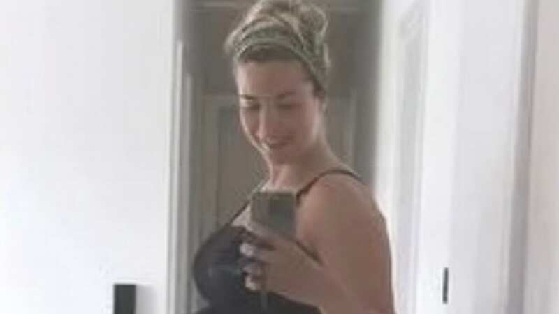 Gemma showed off her baby bump as she told fans she