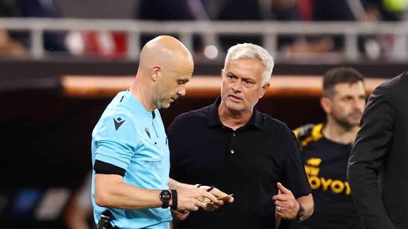 Jose Mourinho launched a foul-mouthed tirade at referee Anthony Taylor after the Europa League final (Image: Naomi Baker/Getty Images)