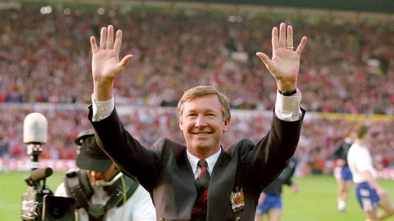 Manchester United boss Alex Ferguson celebrates after winning the Premier League in 1993 (Image: Getty Images)