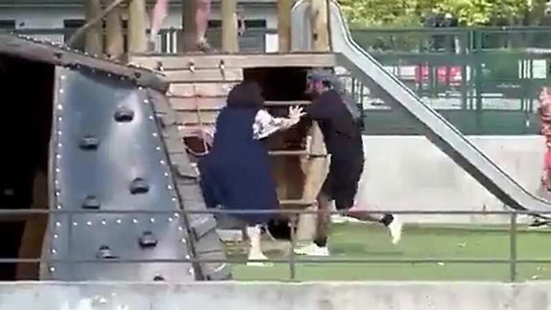Heroic woman leaps in front of knife attacker to protect kids in playground