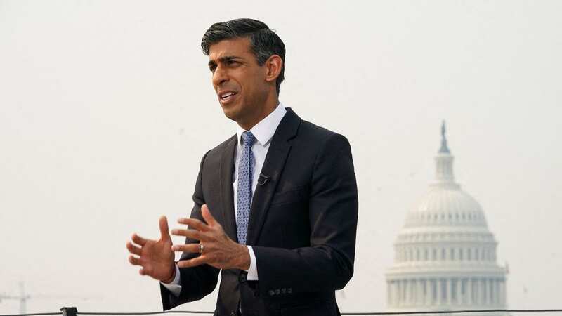 Rishi Sunak was speaking in Washington DC (Image: POOL/AFP via Getty Images)