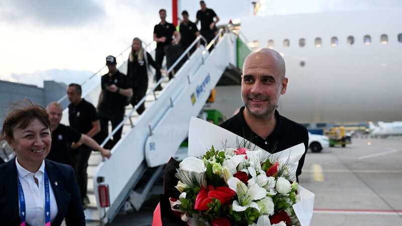 The Man City players touch down in Istanbul (Image: UEFA via Getty Images)