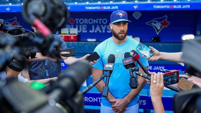 Anthony Bass will catch the ceremonial first pitch from an LGBTQIA+ activist as the Toronto Blue Jays mark Pride Month this weekend. (Image: Mark Blinch/Getty Images)