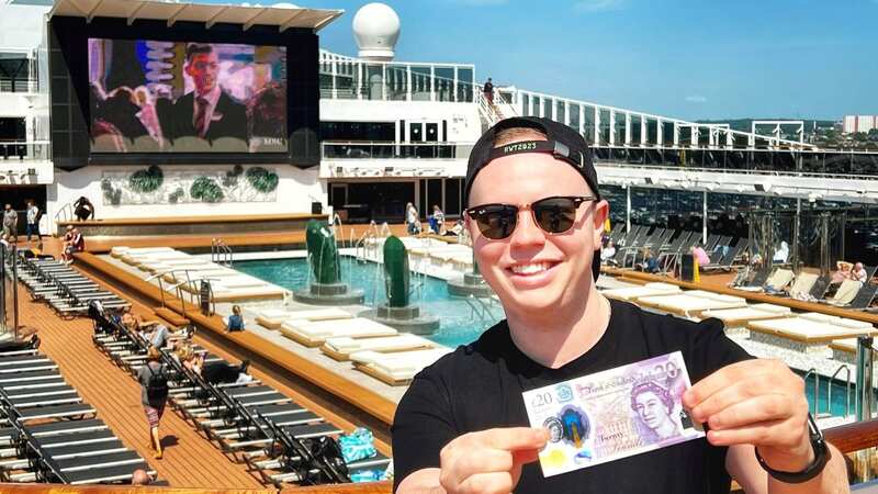 Robbie Watson on his luxury cruise that only cost him £20 (Image: Robbie Watson / SWNS)
